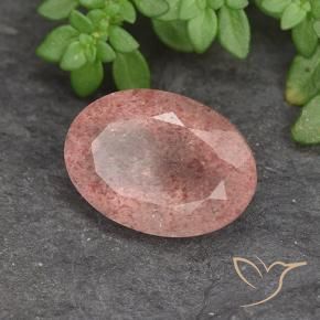 5.87 ct Pink Strawberry Quartz Stone, Natural Strawberry Quartz in Oval Facet Shape for Sale