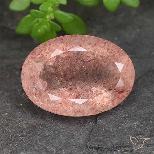 5.96ct Natural Rose Pink Strawberry Quartz, Oval, Translucent