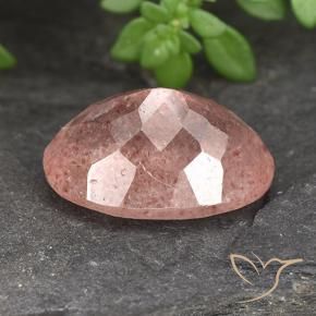Strawberry Quartz Gemstone in 14 x 10 mm (calibrated) Size for Sale, Strawberry Quartz Stone in Rose Pink Color