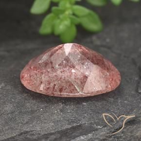 Strawberry Quartz Gemstone in 14 x 10 mm (calibrated) Size for Sale, Strawberry Quartz Stone in Raspberry Pink Color