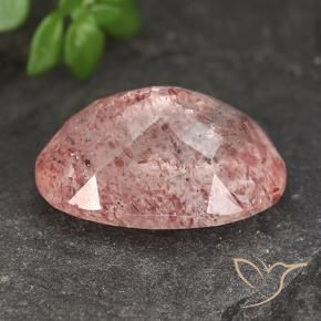 Strawberry Quartz Gemstone in 14 x 10 mm (calibrated) Size for Sale, Strawberry Quartz Stone in Raspberry Pink Color