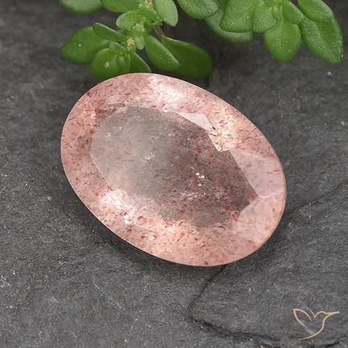 4.78 ct Pink Strawberry Quartz Stone, Natural Strawberry Quartz in Oval Facet Shape for Sale