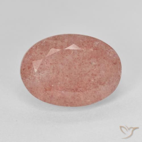 6.68 ct Pink Strawberry Quartz Stone, Natural Strawberry Quartz in Oval Facet Shape for Sale