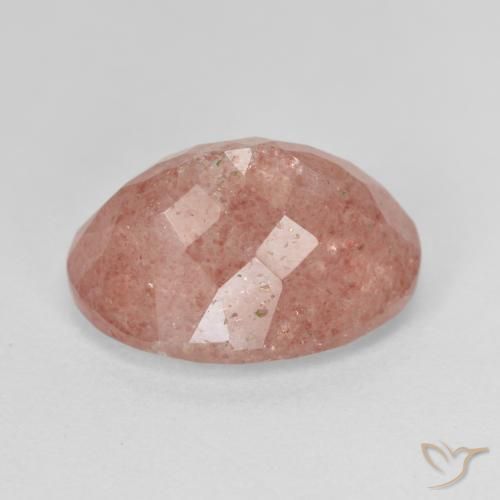 Strawberry Quartz Gemstone in 14 x 10 mm (calibrated) Size for Sale, Strawberry Quartz Stone in Medium Pink Color