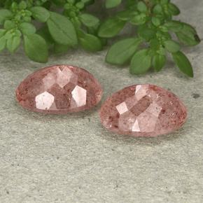 Strawberry Quartz Gemstones in 14 x 10 mm (calibrated) Size for Sale, Strawberry Quartz Stones in Rose Pink Color