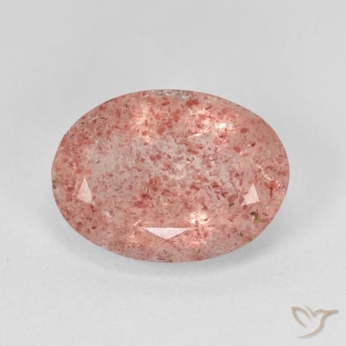 5.36ct Natural Medium Pink Strawberry Quartz, Oval, Translucent