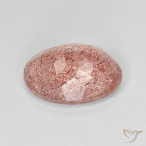 Strawberry Quartz Gemstone in 14 x 10 mm (calibrated) Size for Sale, Strawberry Quartz Stone in Medium Pink Color