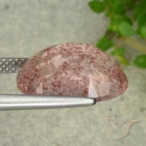 Strawberry Quartz Gemstone in 14 x 10 mm (calibrated) Size for Sale, Strawberry Quartz Stone in Earthy Pink Color