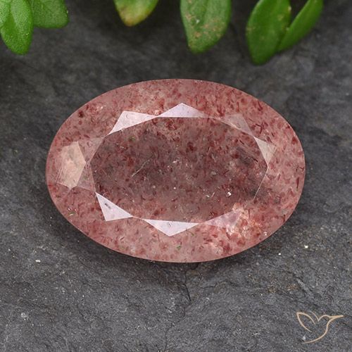 4.75ct Natural Medium Pink Strawberry Quartz, Oval, Translucent