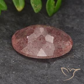 Strawberry Quartz Gemstone in 14 x 10 mm (calibrated) Size for Sale, Strawberry Quartz Stone in Medium Pink Color