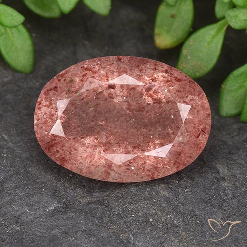 5.52ct Natural Medium Pink Strawberry Quartz, Oval, Translucent