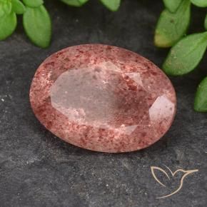5.52 ct Pink Strawberry Quartz Stone, Natural Strawberry Quartz in Oval Facet Shape for Sale