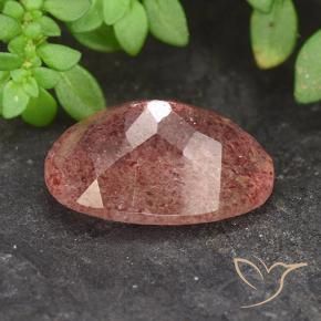 Strawberry Quartz Gemstone in 14 x 10 mm (calibrated) Size for Sale, Strawberry Quartz Stone in Medium Pink Color