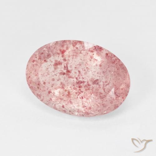 4.96 ct Red Strawberry Quartz Stone, Natural Strawberry Quartz in Oval Facet Shape for Sale
