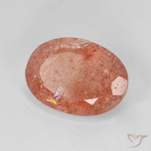 4.70 ct Pink Strawberry Quartz Stone, Natural Strawberry Quartz in Oval Facet Shape for Sale