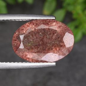 Bright Pink Quarzo fragola Gem - 4.8ct Ovale sfaccettato (ID: 490734)