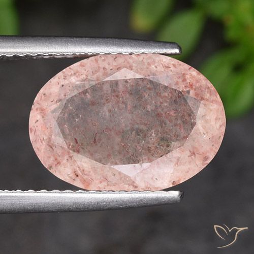4.72ct Natural Flamingo Pink Strawberry Quartz, Oval, Translucent