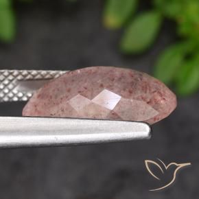 Strawberry Quartz Gemstone in 14 x 10 mm (calibrated) Size for Sale, Strawberry Quartz Stone in Flamingo Pink Color