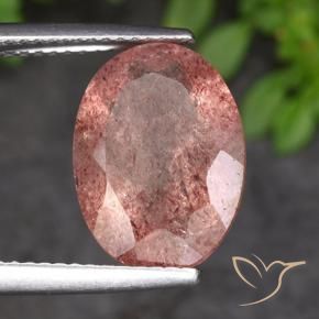 4.85 ct Pink Strawberry Quartz Stone, Natural Strawberry Quartz in Oval Facet Shape for Sale