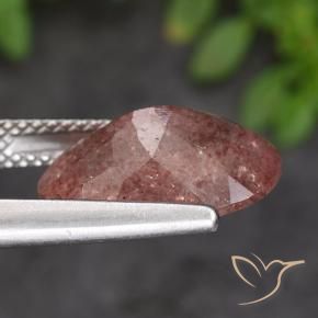 Strawberry Quartz Gemstone in 14 x 10 mm (calibrated) Size for Sale, Strawberry Quartz Stone in Rose Pink Color