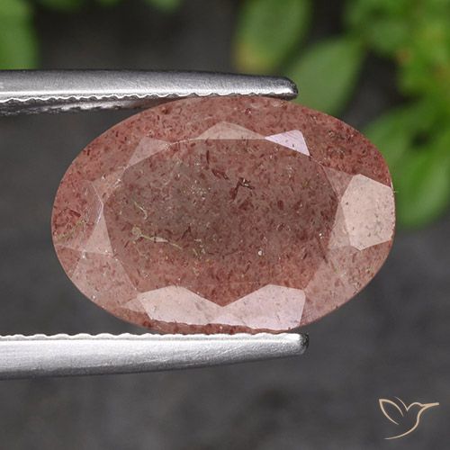 5.50ct Natural Medium Pink Strawberry Quartz, Oval, Translucent