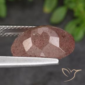 Strawberry Quartz Gemstone in 14 x 10 mm (calibrated) Size for Sale, Strawberry Quartz Stone in Medium Pink Color