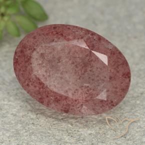 5.61 ct Pink Strawberry Quartz Stone, Natural Strawberry Quartz in Oval Facet Shape for Sale