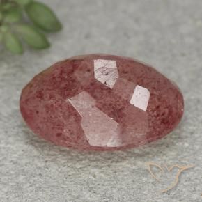 Strawberry Quartz Gemstone in 14 x 10 mm (calibrated) Size for Sale, Strawberry Quartz Stone in Dark Pink Color