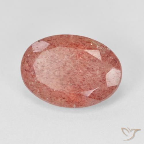 5.16 ct Oval Cut Strawberry Quartz, 14 x 9.9 mm From Russia, Photo A