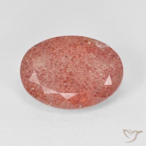 5.16 ct Red Strawberry Quartz Stone, Natural Strawberry Quartz in Oval Facet Shape for Sale
