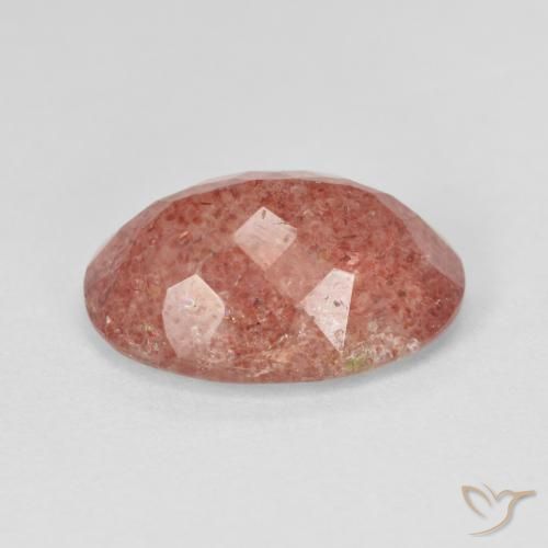 Strawberry Quartz Gemstone in 14 x 10 mm (calibrated) Size for Sale, Strawberry Quartz Stone in Pale Reddish Orange Color