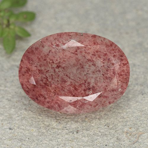 5.38ct Natural Rose Pink Strawberry Quartz, Oval, Translucent