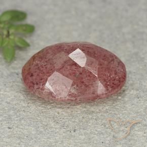 Strawberry Quartz Gemstone in 14 x 10 mm (calibrated) Size for Sale, Strawberry Quartz Stone in Rose Pink Color