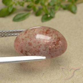 Strawberry Quartz Gemstone in 13.5 x 9.7 mm Size for Sale, Strawberry Quartz Stone in Peach Rose Color