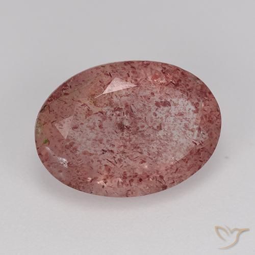 5.30 ct Pink Strawberry Quartz Stone, Natural Strawberry Quartz in Oval Facet Shape for Sale