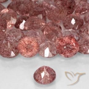 Strawberry Quartz Gemstones in 6 mm (calibrated) Size for Sale, Strawberry Quartz Stones in Rose Pink Color