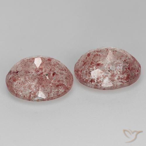 Strawberry Quartz Gemstones in 11 x 9 mm (calibrated) Size for Sale, Strawberry Quartz Stones in Rose Pink Color