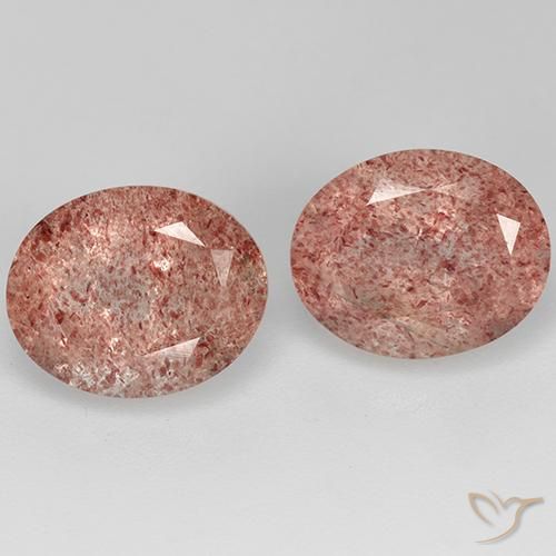 7.24 ct Oval Cut Strawberry Quartz, 11.1 x 8.9 mm From Russia, Photo A