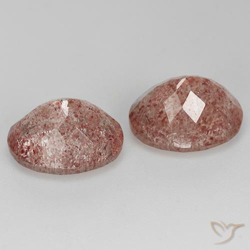 Strawberry Quartz Gemstones in 11 x 9 mm (calibrated) Size for Sale, Strawberry Quartz Stones in Medium Pink Color