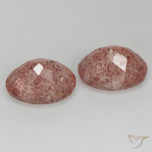 Strawberry Quartz Gemstones in 11 x 9 mm (calibrated) Size for Sale, Strawberry Quartz Stones in Raspberry Pink Color