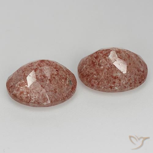 Strawberry Quartz Gemstones in 11 x 9 mm (calibrated) Size for Sale, Strawberry Quartz Stones in Medium Pink Color