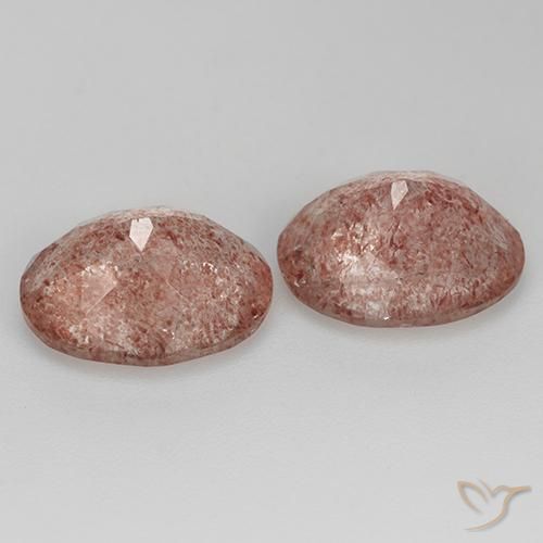 Strawberry Quartz Gemstones in 11 x 9 mm (calibrated) Size for Sale, Strawberry Quartz Stones in Rose Pink Color