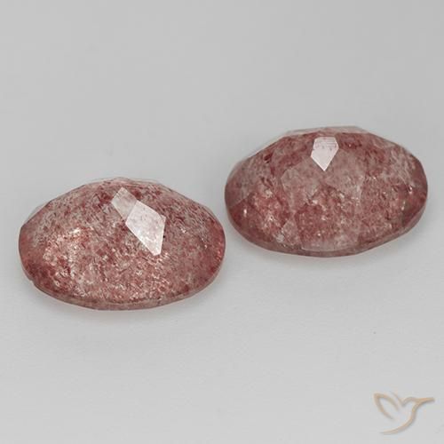 Strawberry Quartz Gemstones in 11 x 9 mm (calibrated) Size for Sale, Strawberry Quartz Stones in Bright Pink Color