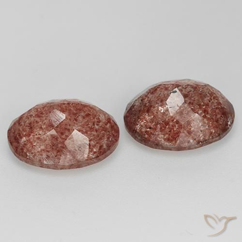 Strawberry Quartz Gemstones in 11 x 9 mm (calibrated) Size for Sale, Strawberry Quartz Stones in Deep Red Color