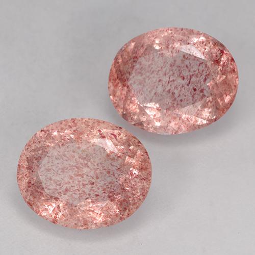7.15 ctw Pink Strawberry Quartz Stones, Natural Strawberry Quartz in Oval Facet Shape for Sale