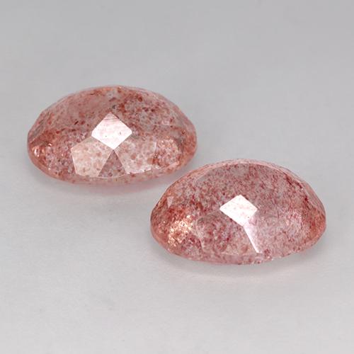 Strawberry Quartz Gemstones in 11 x 9 mm (calibrated) Size for Sale, Strawberry Quartz Stones in Light Rose Pink Color