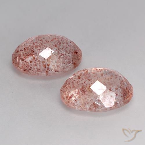 Strawberry Quartz Gemstones in 11 x 9 mm (calibrated) Size for Sale, Strawberry Quartz Stones in Medium Pink Color