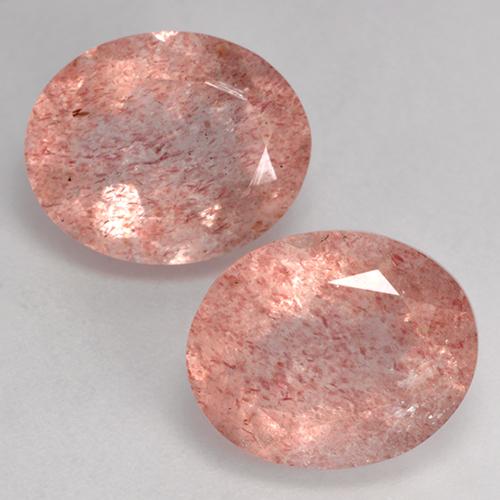 Light Rose Pink Strawberry Quartz Gem - 3.6ct Oval Facet (ID: 526128)