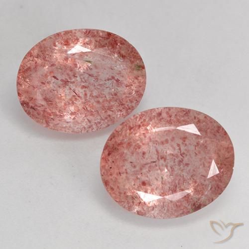 6.34 ct Oval Cut Strawberry Quartz, 11 x 9.1 mm From Russia, Photo A