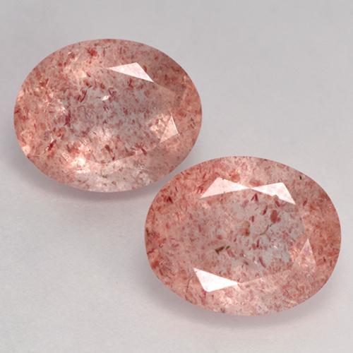 Medium-Light Pink Strawberry Quartz Gem - 3.5ct Oval Facet (ID: 526131)